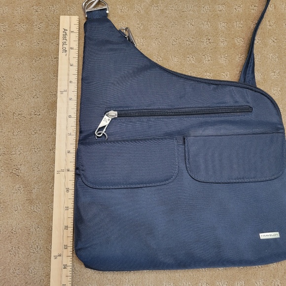 Travelon Anti-Theft Classic Crossbody Security Travel Bag Purse Midnight - Blue - Picture 12 of 14
